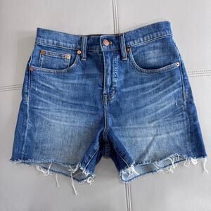 Madewell Women's 26 High-Rise Denim Distressed Hem Shorts